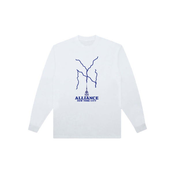Alliance “Yankees Lighting” Long Sleeve T-Shirt (White) – AllianceNY